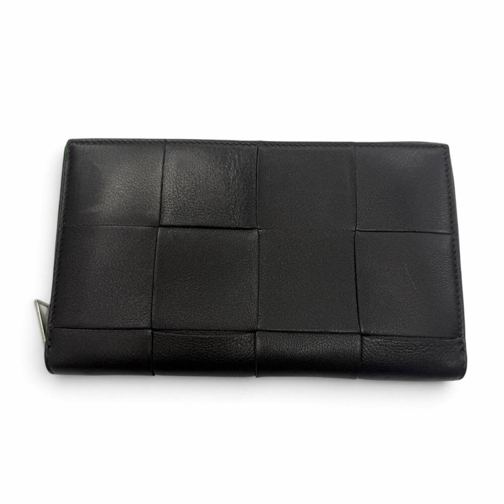BOTTEGA VENETA Bottega Veneta Leather Maxi Intrecciato Round Zip Long Wallet,...